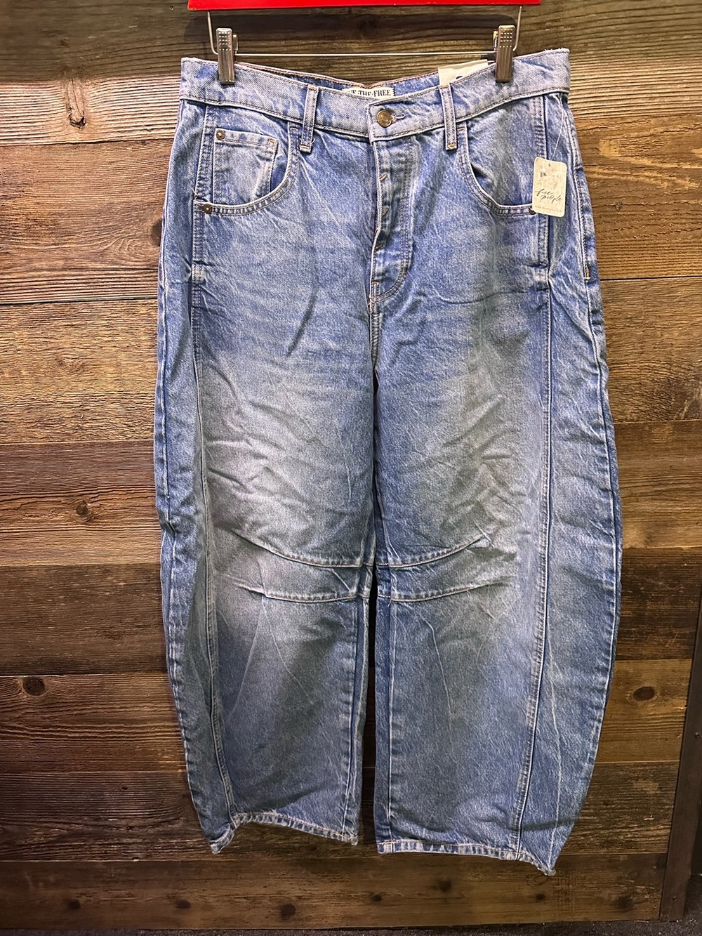 Free People, We the Free Good Luck Mid Rise Barrel Leg Jean - Picture 4 of 7